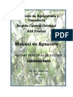 Ministerio de Agricultura y Ganadería Región Central Oriental ASA Frailes Manual de Aguacate PDF