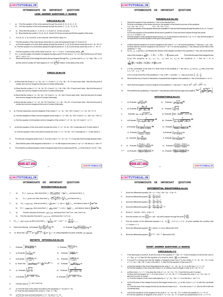 2b Maths Pdf Pdf Ellipse Circle