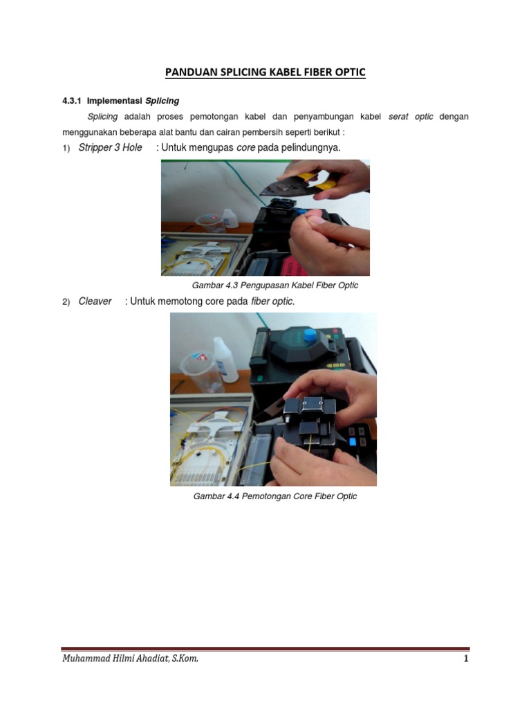 Panduan Splicing Kabel Fiber Optic PDF | PDF