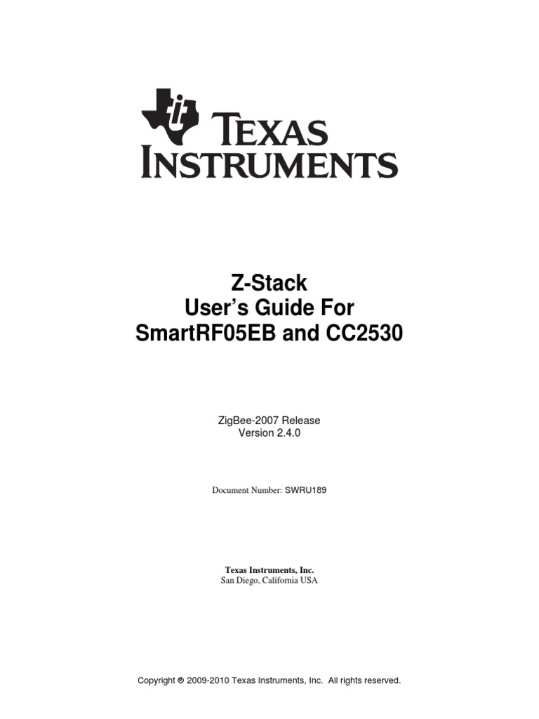 Z-Stack User's Guide - CC2530DB | PDF | Installation (Computer Programs ...