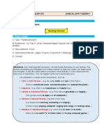 English 8 Lesson Plan Parallelism