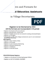 Registers and Formats For Welfare & Educational Asst