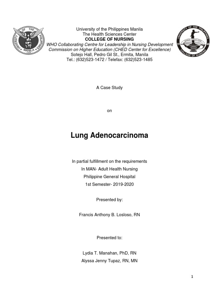 Case Study Lung Adenocarcinoma PDF PDF Lung Cancer Carcinogenesis