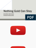 Nothing Gold Can Stay - Sound Devices & Paraphrasing