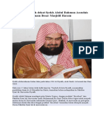 Mengenal Lebih Dekat Syekh Abdul Rahman Assudais Imam Besar Masjidil Haram