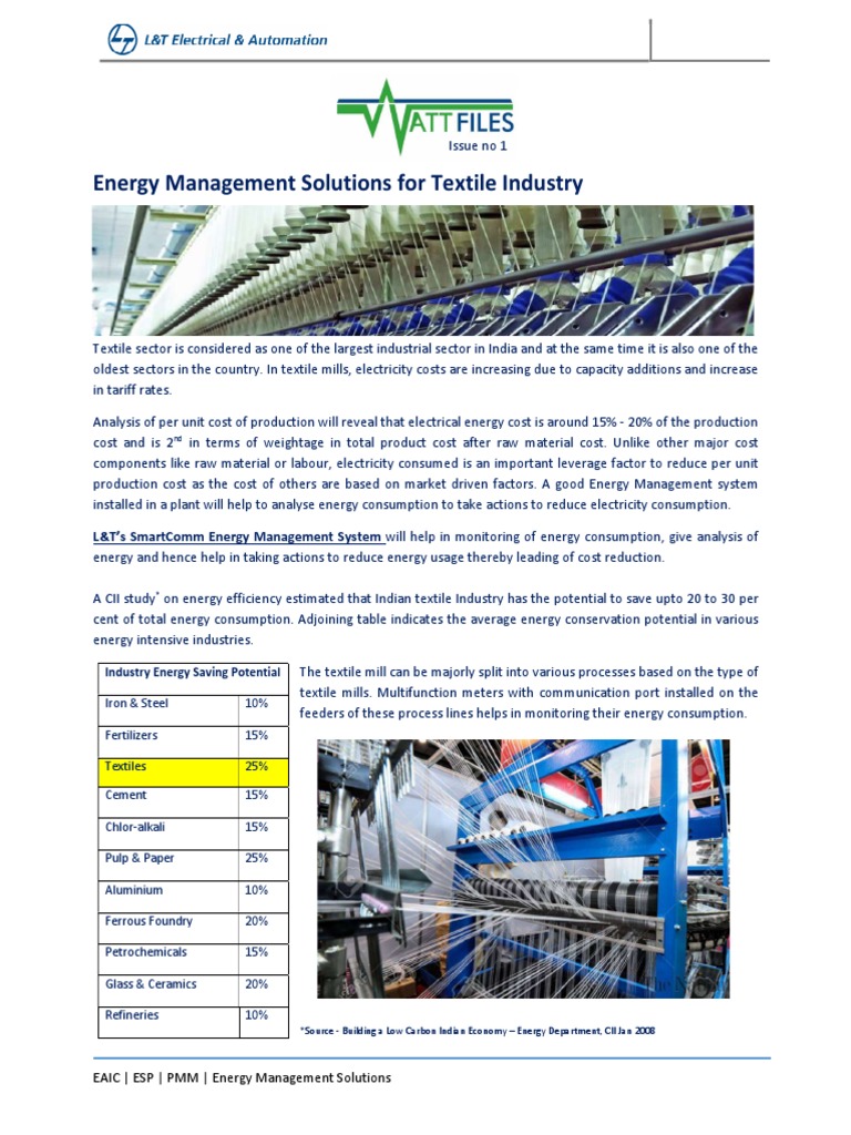 Watt Files Issue 01 Textile Industry PDF | PDF | Efficient Energy Use ...
