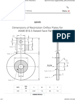 Dimensions of Restriction Orifice Plates For ASME b16