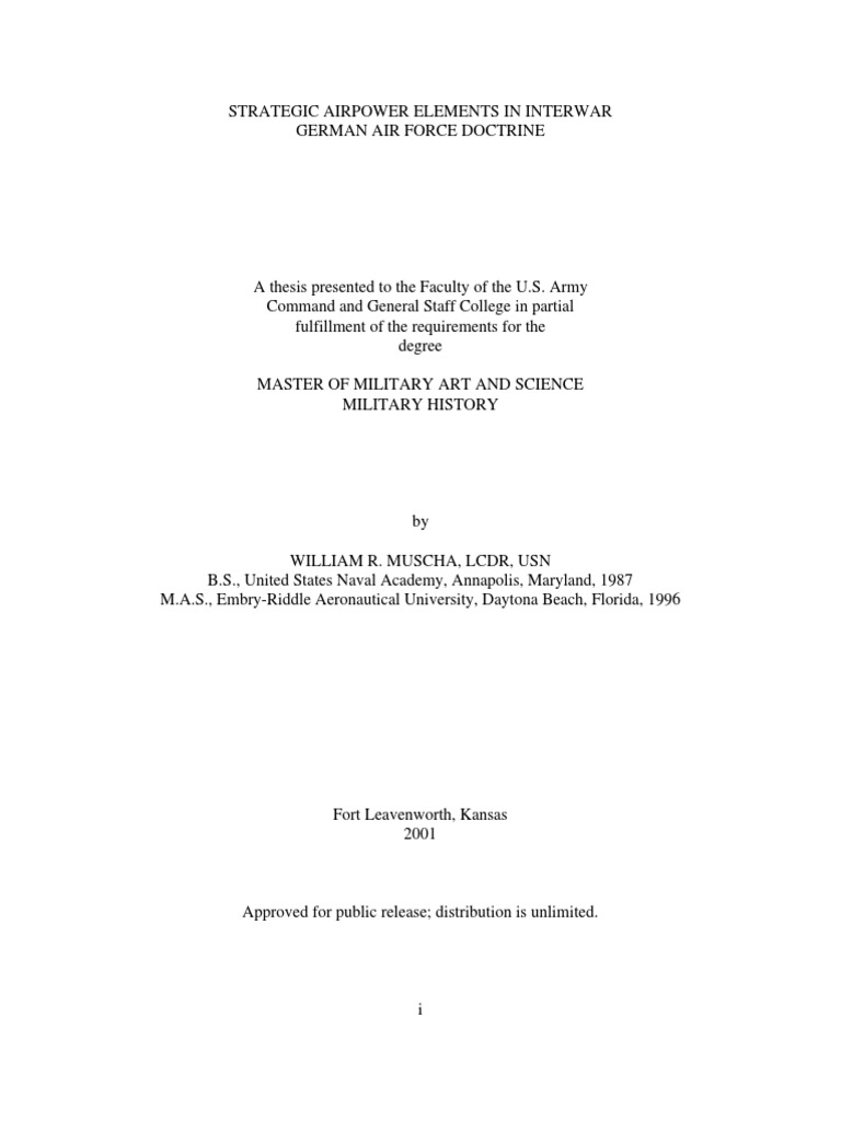 Strategic Airpower Elements in Interwar - German Air Force Doctrine ...