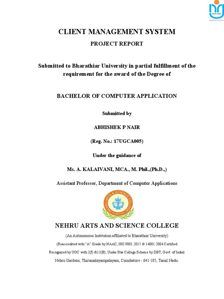 Client Management System Project Report | PDF | Software Testing | Java ...