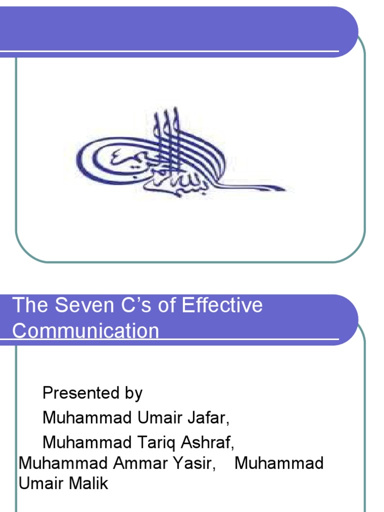 The Seven C's of Effective Communication.... | PDF | Word | Communication