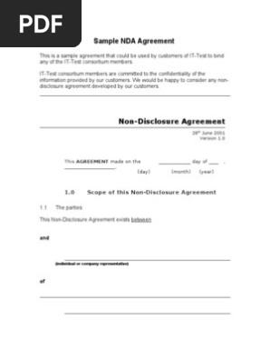 Sample Nda Agreement