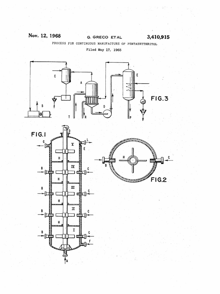 US3410915 | PDF | Chemical Reactor | Formaldehyde