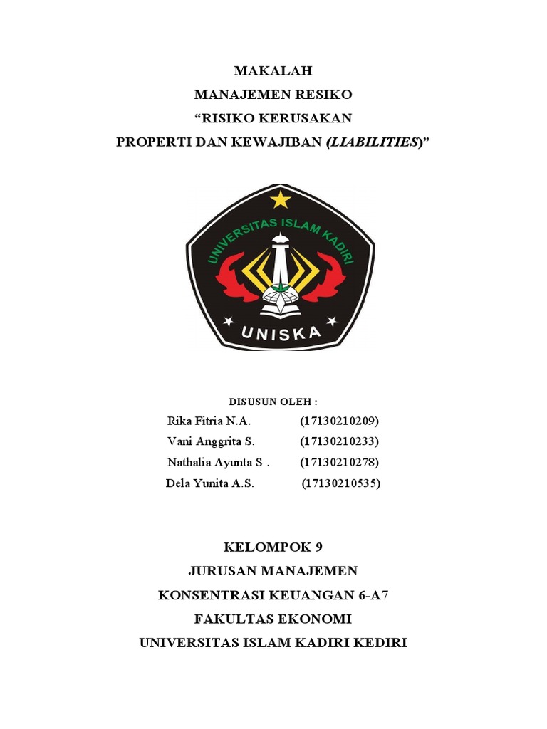 Makalah Risiko Properti Dan Kewajiban Kel 9 Selesai Edit Docx