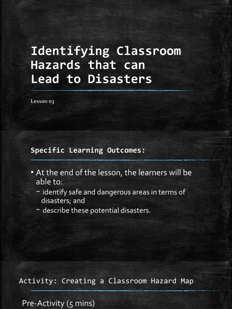 Identifying Classroom Hazards PDF Hazards Classroom