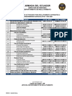 Cronograma Del Proceso para Aspirantes A Oficiales Especialistas 2020.