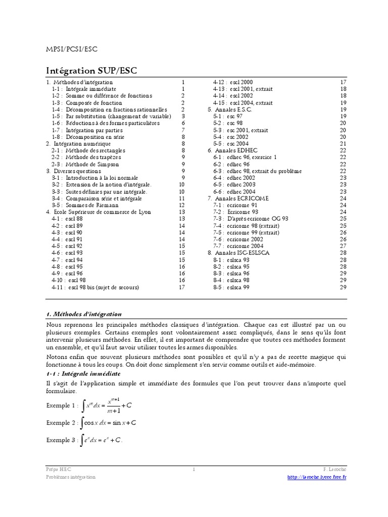 Intégration par parties : Méthodes et exemples | PDF | Polynôme | Intégral