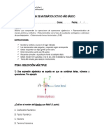 Octavo Prueba Algebra