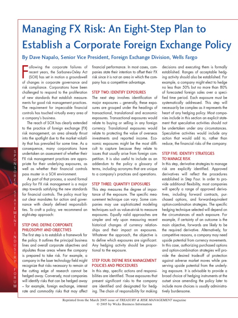 Manage FX Risk Reprint | PDF | Hedge (Finance) | Option (Finance)
