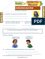 Proceso de La Comunicación para Quinto Grado de Primaria