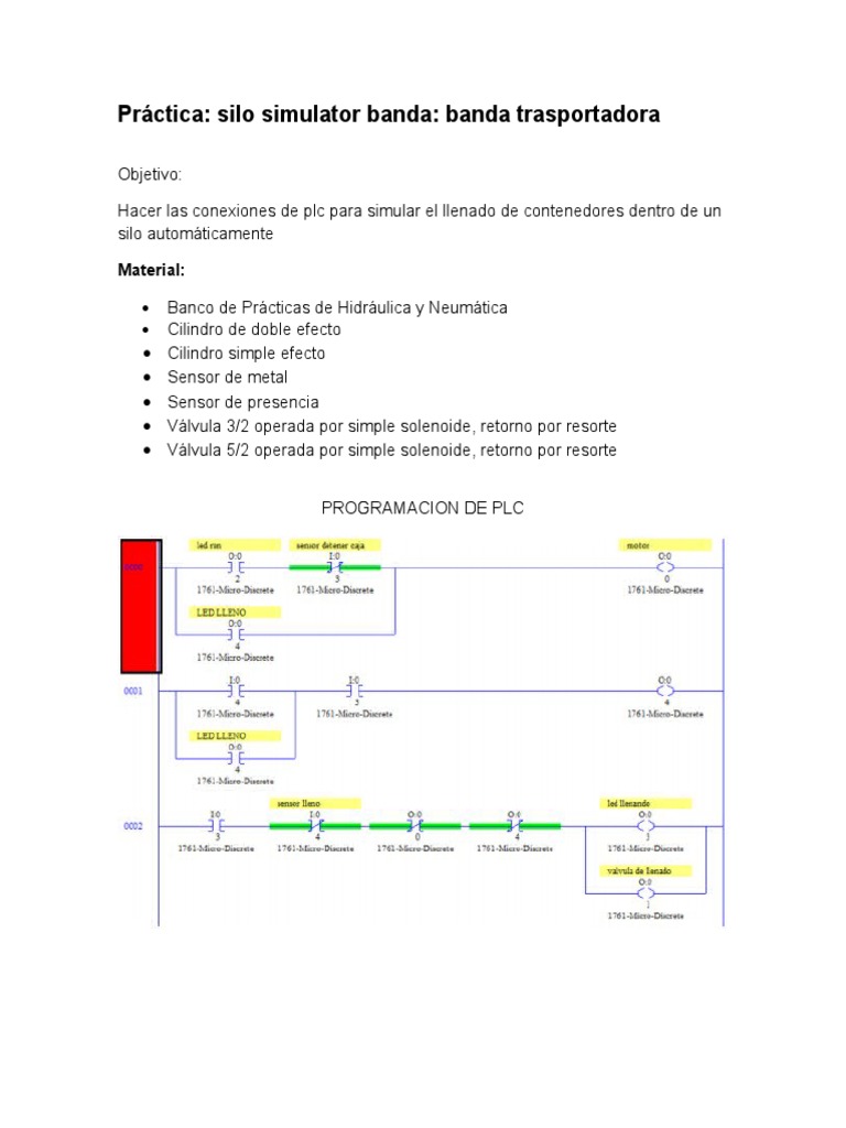 Simulación de Silo con PLC y Neumática | PDF | Informática | Tecnología