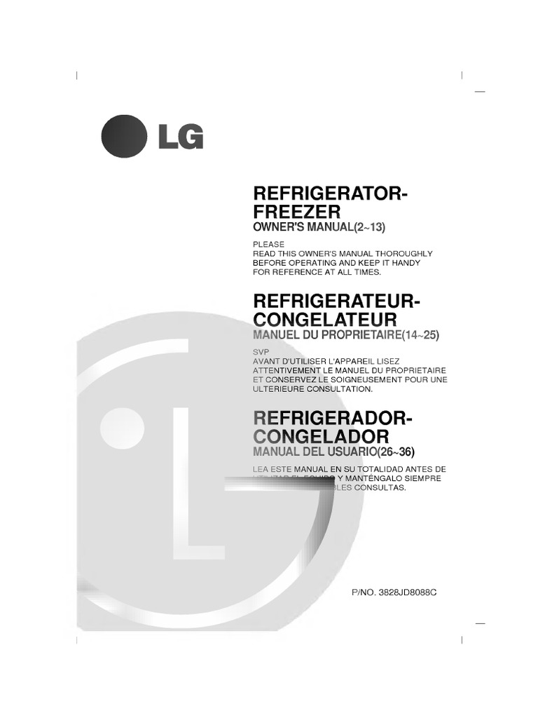 LG Fridge GR282MF PDF PDF Refrigerator Foods