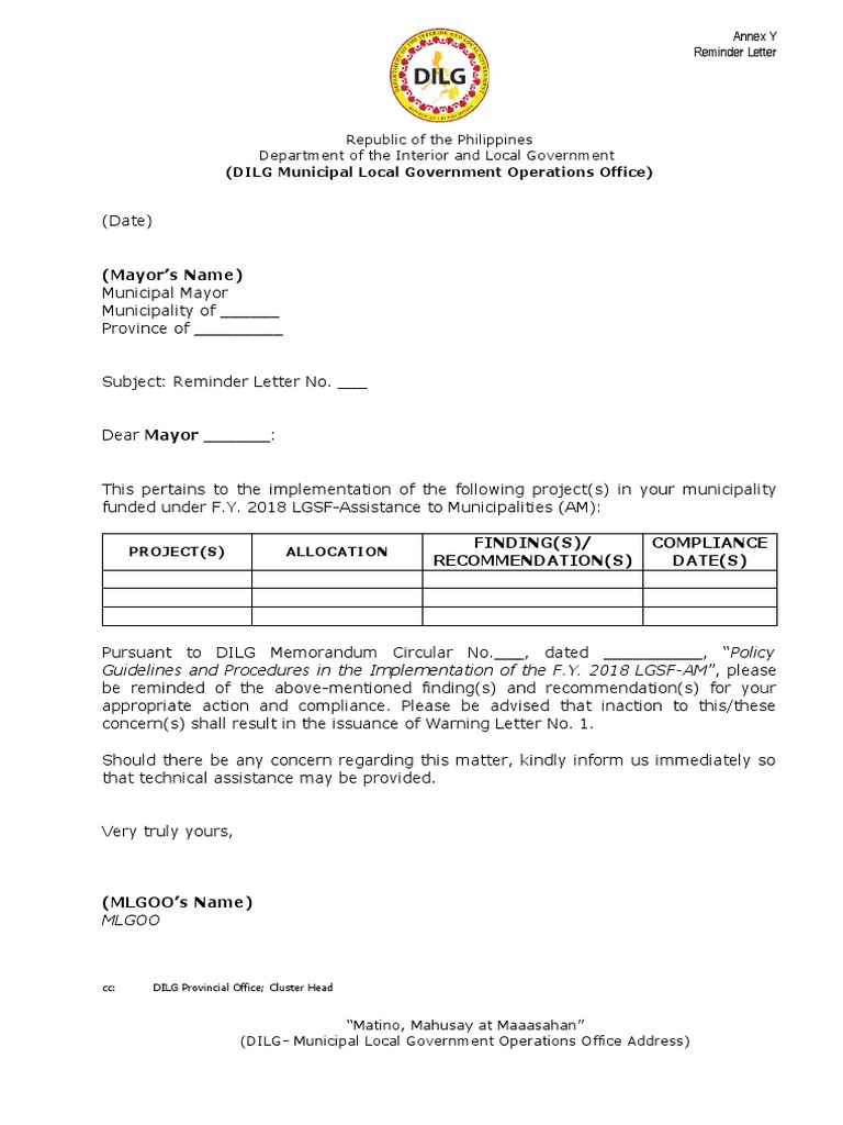 ANNEX Y Reminder Letter PDF