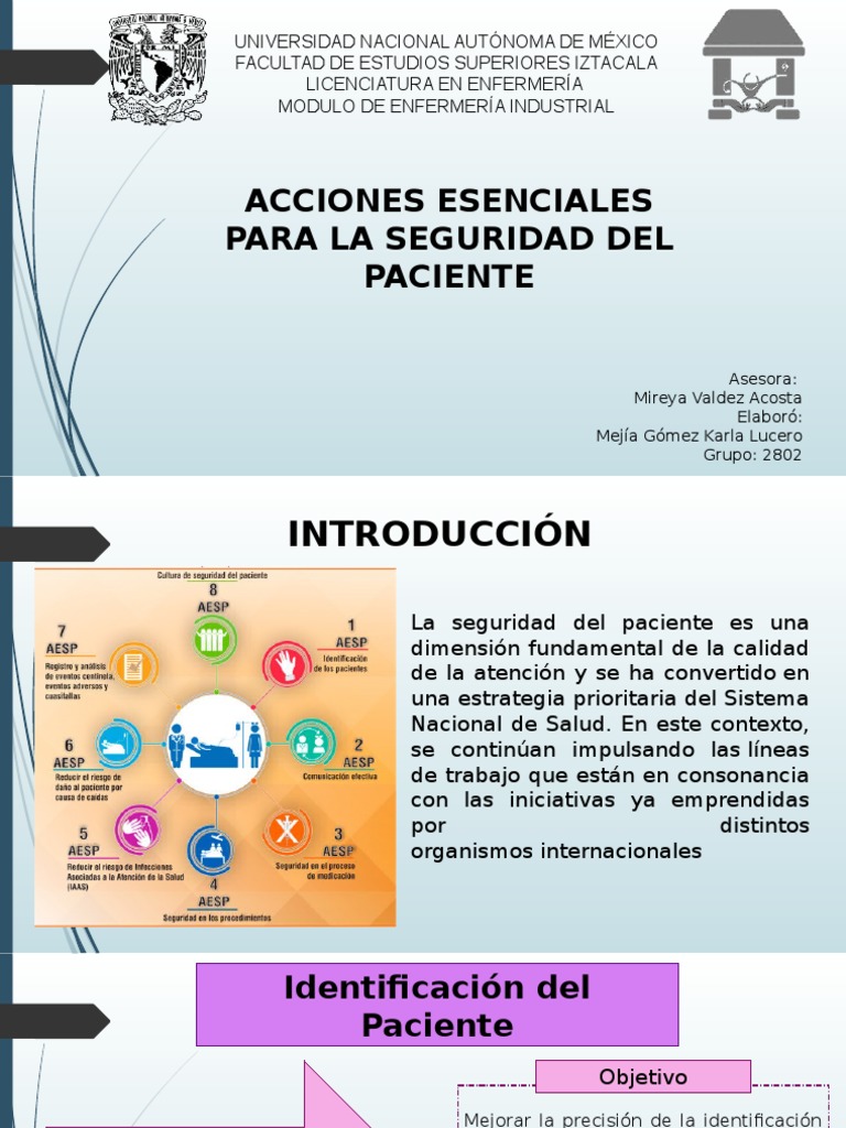 Acciones Esenciales para la Seguridad del Paciente | PDF | Seguridad ...