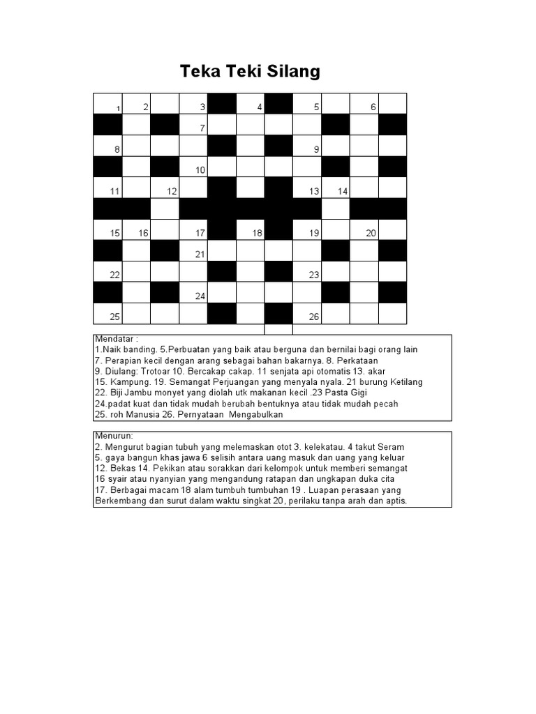 Teka Teki Silang 1