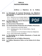 POLÍTICAS ECONÓMICAS PÚBLICAS TEMA 10 Politica Monetaria