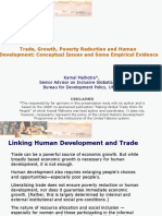 Trade, Growth, Poverty Reduction and Human Development: Conceptual Issues and Some Empirical Evidence