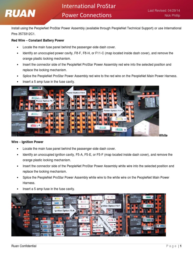 International ProStar Installation Instructions PDF PDF Electrical