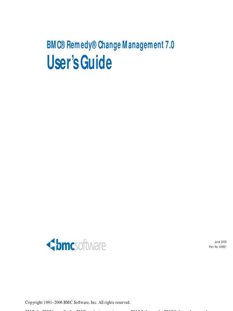 BMC Remedy Change Management 7.0 Users Guide | PDF | Itil | Digital