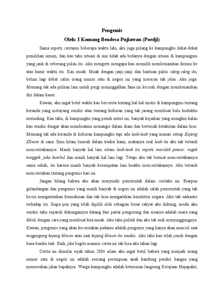 Buku novel kumpulan cerpen yang mengangkat isu sosial