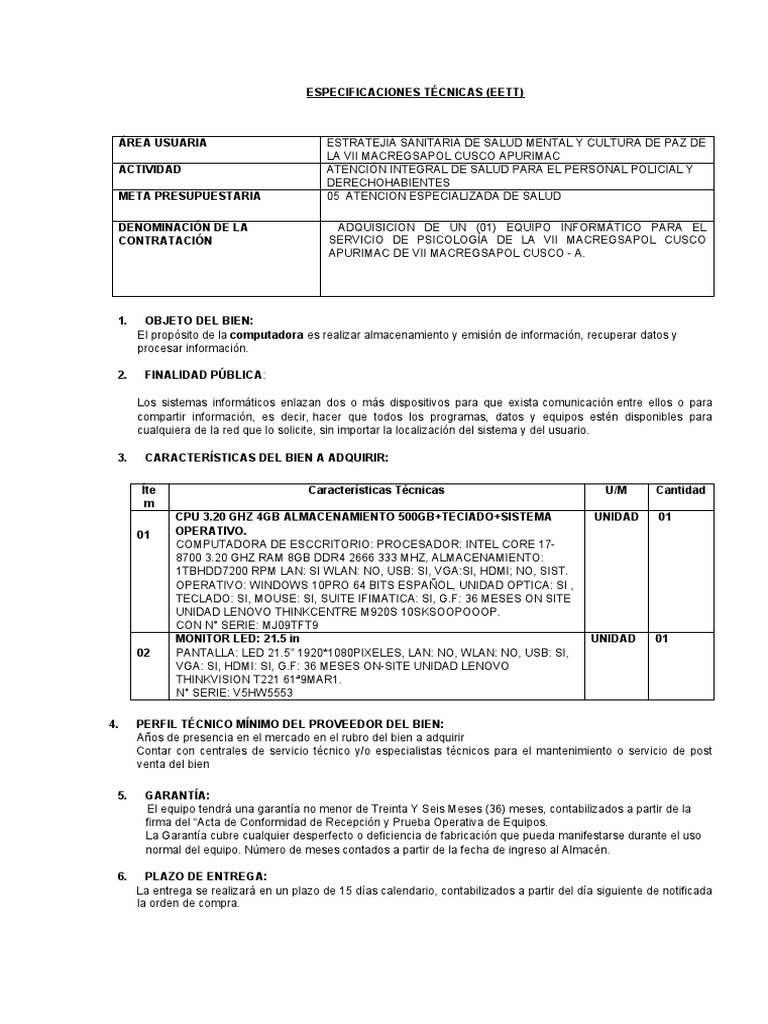 Solicitud de Computadora Lenovo para Oficina | PDF | Lenovo | Hardware ...