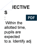 Detailed LESSON PLAN GRADE IV ABOUT (ADJECTIVES)
