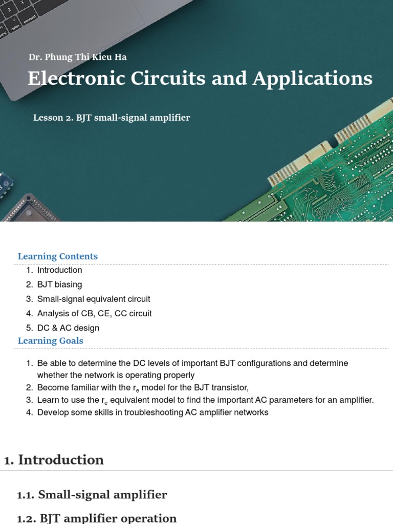 BJT Small-Signal Amplifier Analysis | PDF | Bipolar Junction Transistor ...