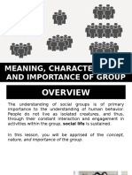 I. Meaning, Characteristics, & Importance of Group