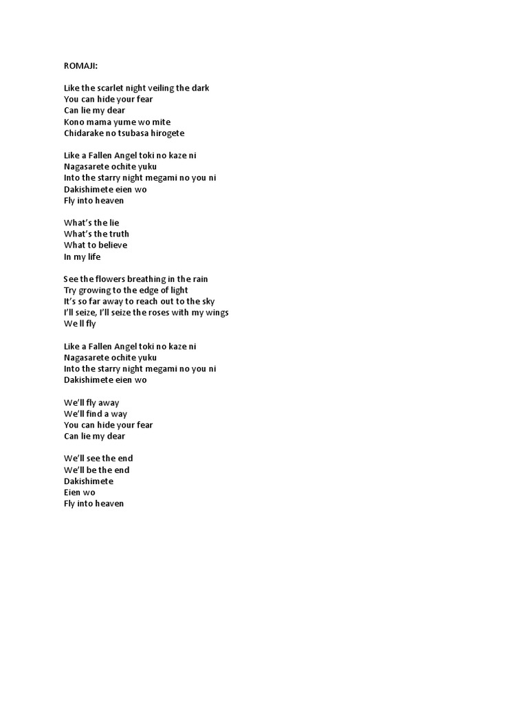 Yoshiki Feat Hyde Red Swan Lyric Romaji Kanji Indonesia Trans