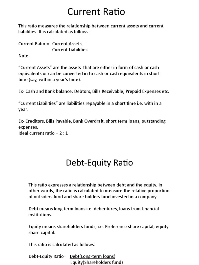 Ratios | PDF | Equity (Finance) | Debt