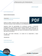 Carta de Renuncia Voluntaria