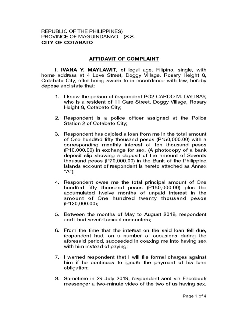 Administrative - Affidavit of Complaint PDF | PDF | Affidavit | Common Law