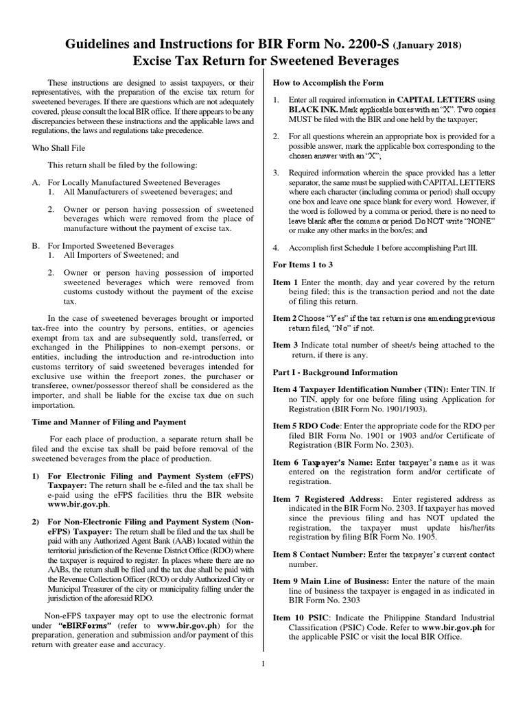 Excise Tax Return for Sweetened Beverages | PDF | Taxpayer | Tax Return ...