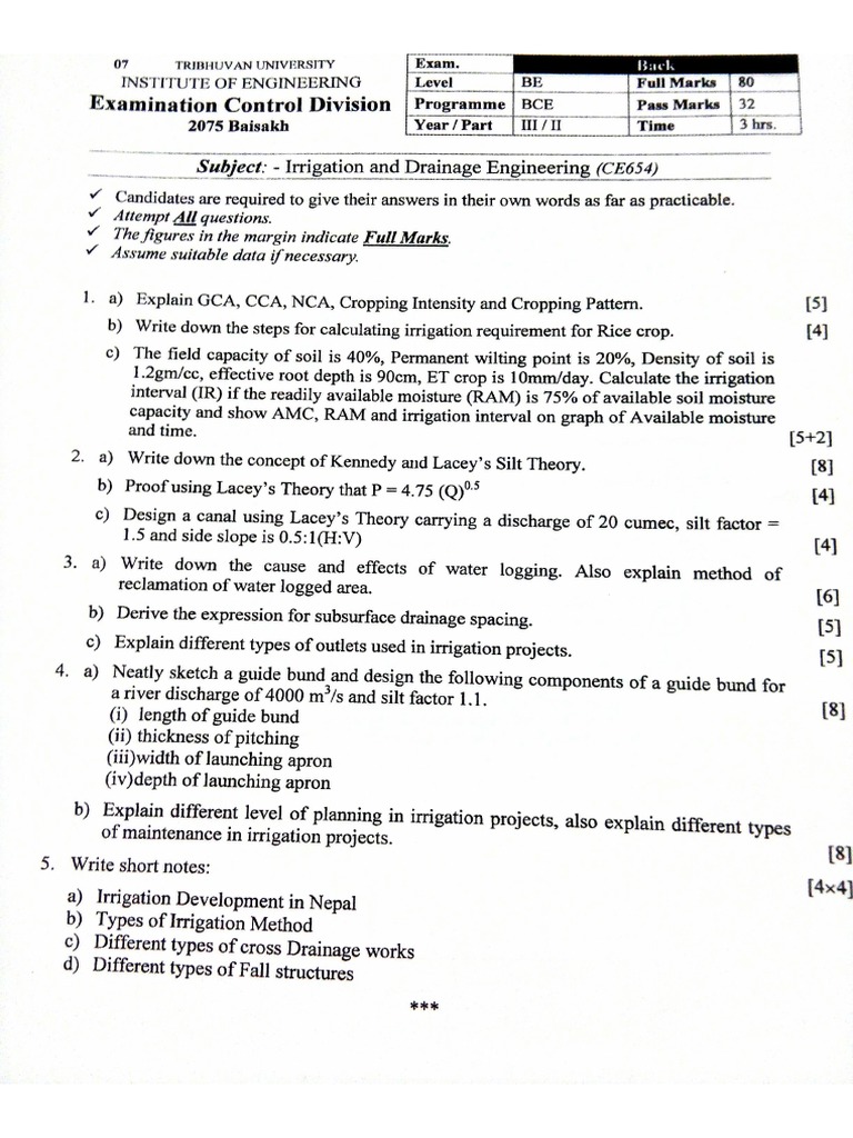 Irrigation and Drainage Engineering PDF | PDF