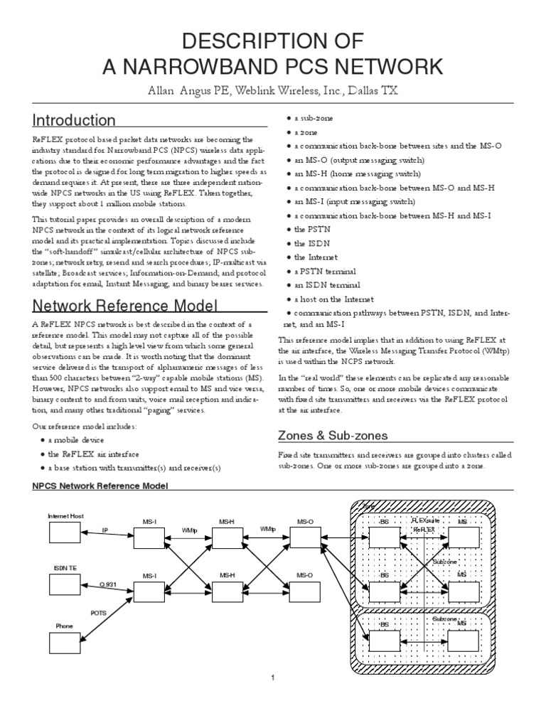 Overview of ReFLEX NPCS Networks | PDF | Computer Network | Osi Model