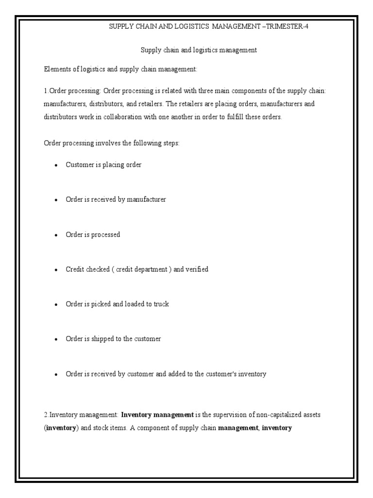 Supply Chain & Logistics Management Guide | PDF | Supply Chain | Logistics