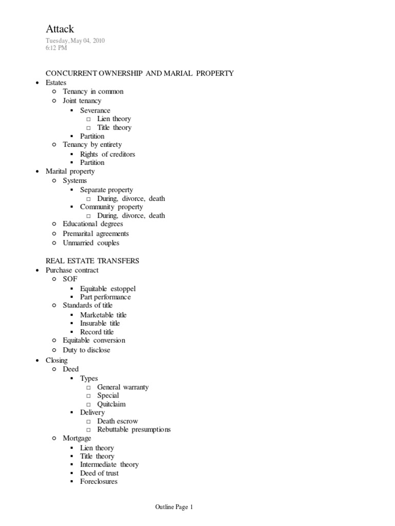 Property 2nd Semester Attack | PDF | Deed | Concurrent Estate