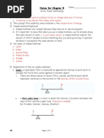 Notes CH 8 Simple Machines - Key 2012 PDF