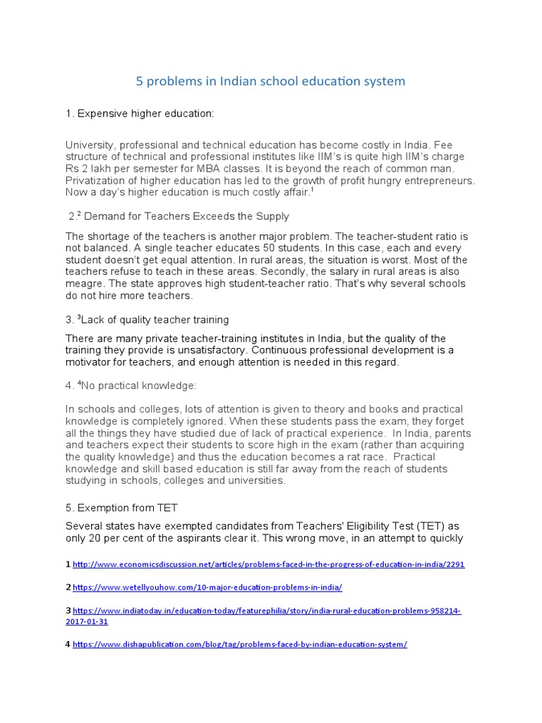 Challenges in Indian Education System | PDF | Teachers | Behavior ...