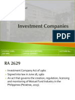 Investment Companies - Part I