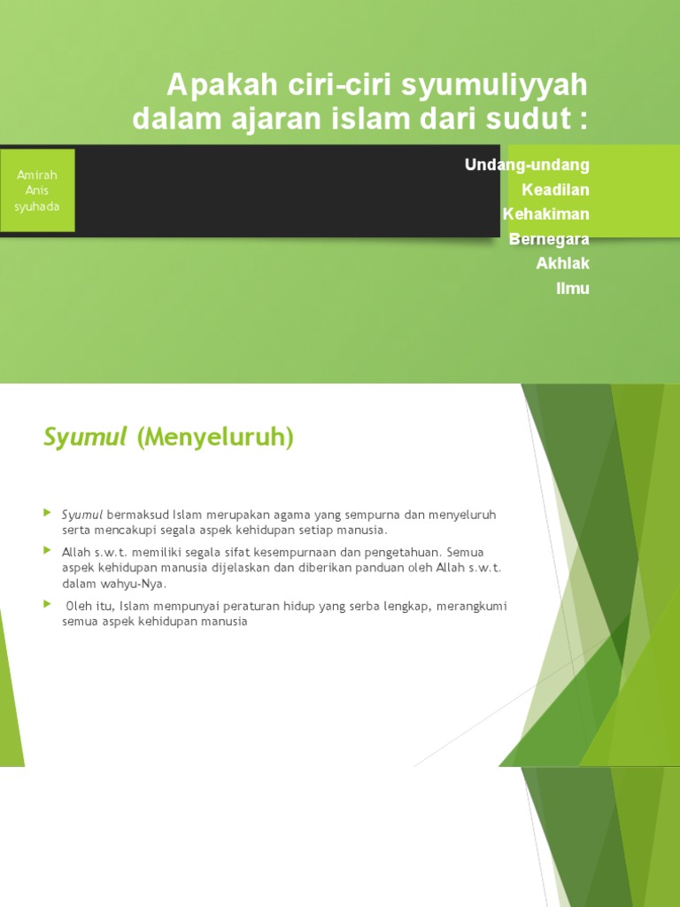 Ciri Ciri Syumuliyyah Pdf